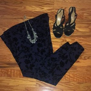 Old Navy Pixie pants Navy Blue with black velvet